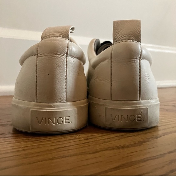 VINCE Women’s CADEN Gray & White Color-block Slip-on Leather Sneakers Shoes (8) - Picture 5 of 9